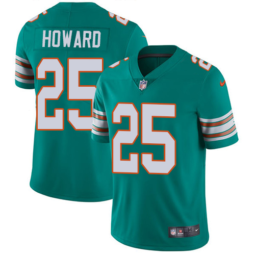 Nike Miami Dolphins #25 Xavien Howard Aqua Green Alternate Youth Stitched NFL Vapor Untouchable Limited Jersey->youth nfl jersey->Youth Jersey